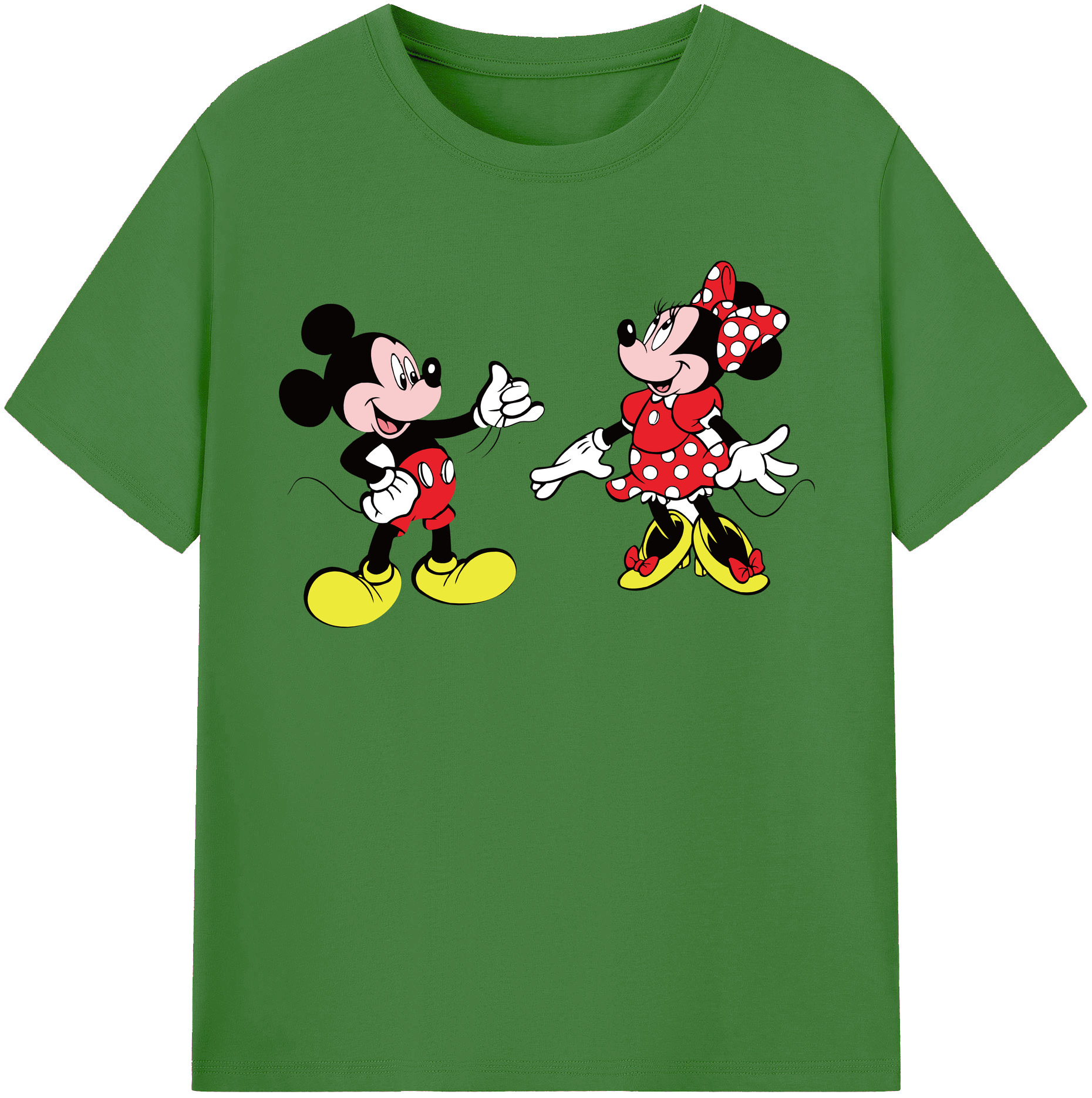 （画像用） ミッキーマウス Mickey Mouse レディースカジュアルプリントTシャツ（綿100％）